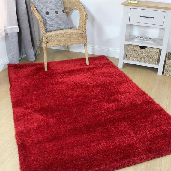 Tapis de salon shaggy uni Velvet